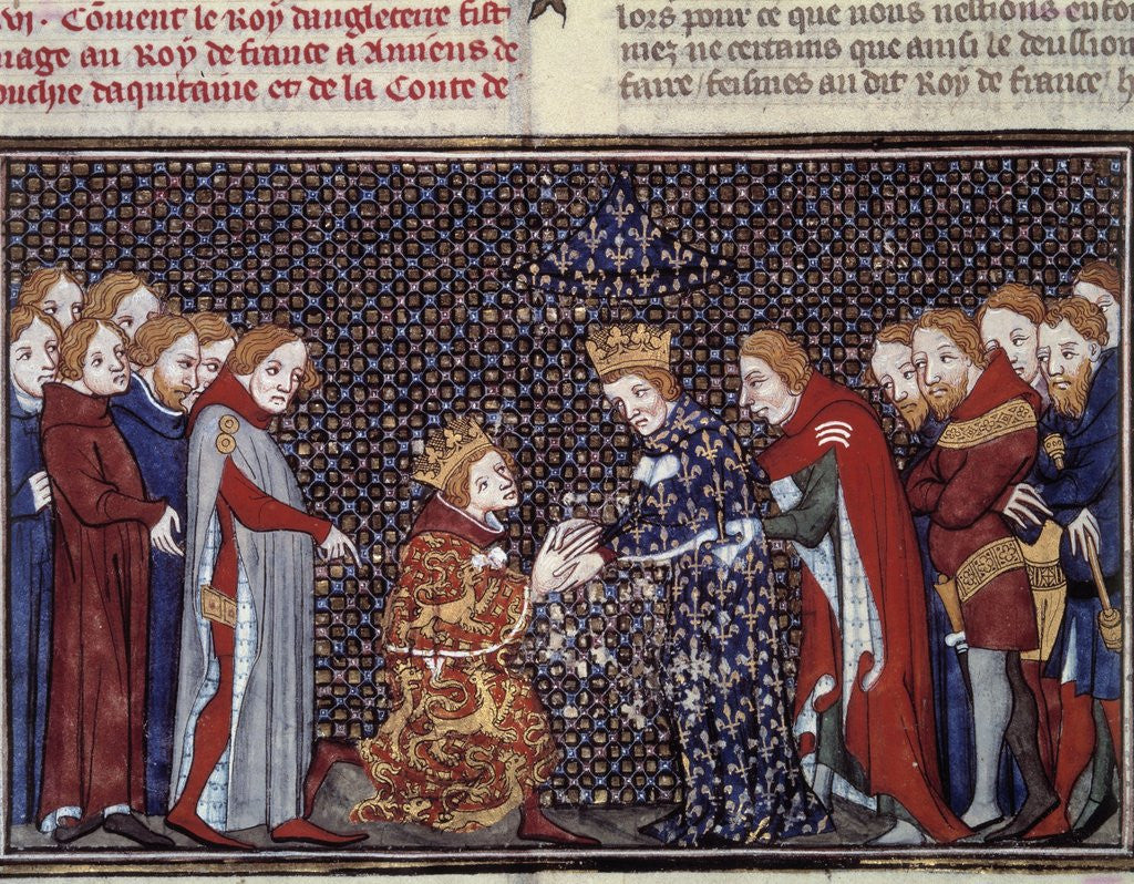 Detail of Edward III of England, paying homage to Philip VI of Valois by Anonymous