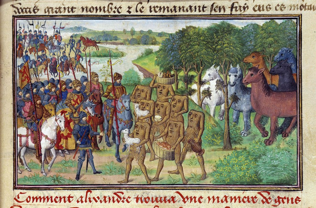 Detail of Alexander the Great meets monsters by Anonymous