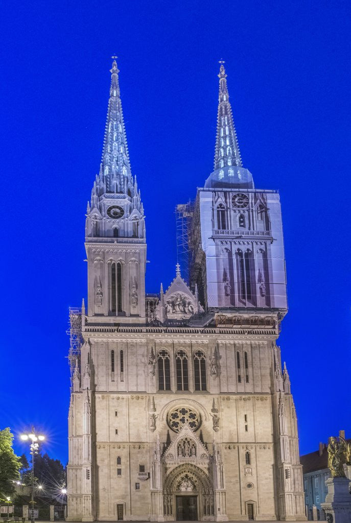 Detail of Zagreb Cathedral at Dawn by Anonymous