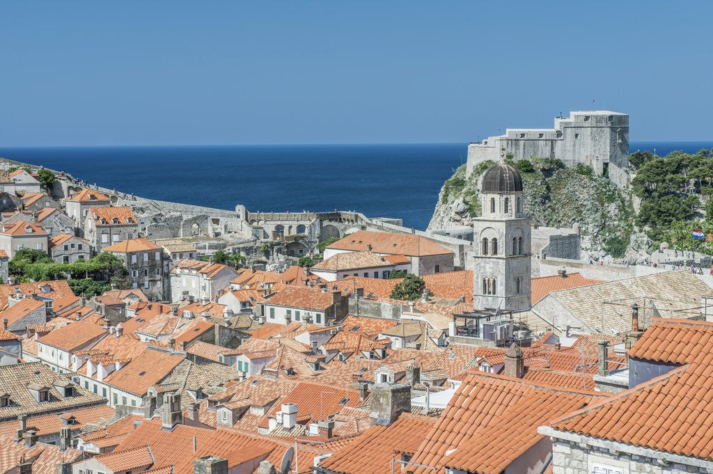 Detail of Dubrovnik Rooftops and Fort of St. Lawrence by Anonymous