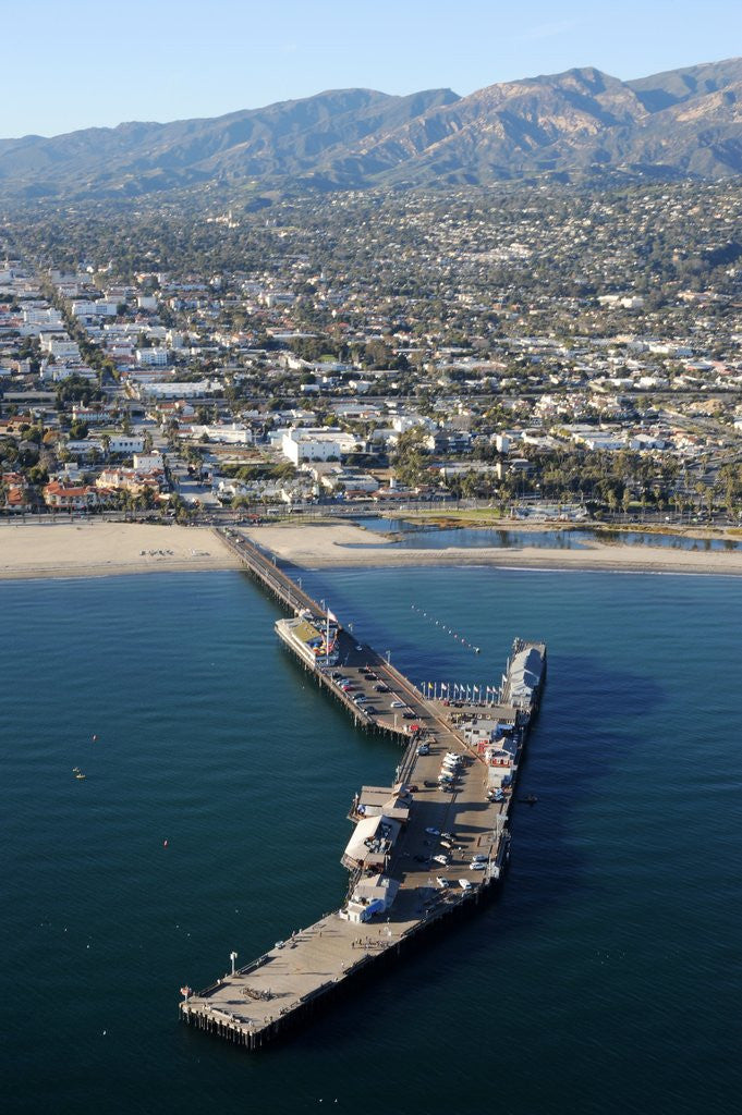 Detail of Aerial view of Stearns Wharf in Santa Barbara, California by Anonymous