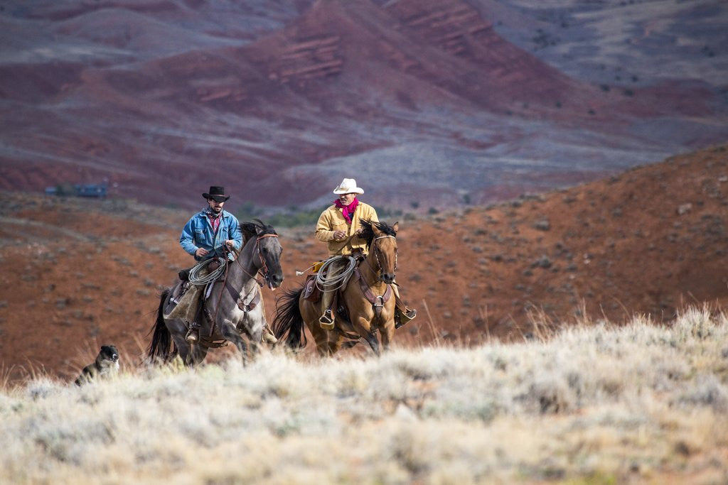Detail of Cowboys at Full Gallop by Anonymous