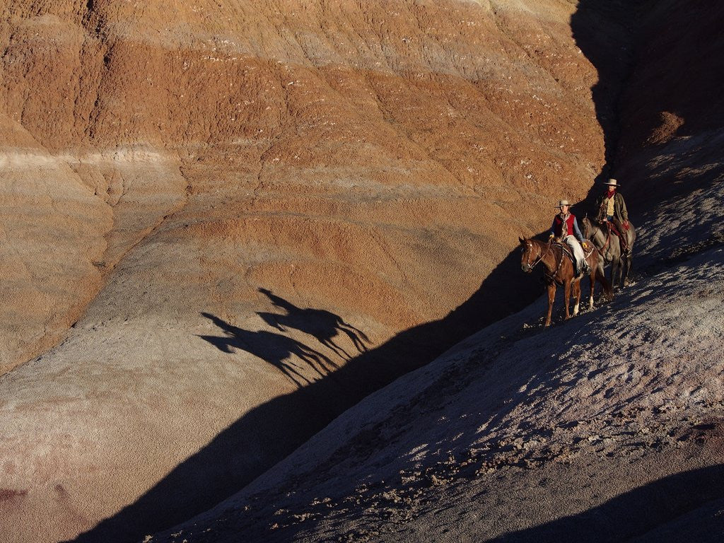 Detail of Riders with Shadow coming down Hill in Painted Desert by Anonymous