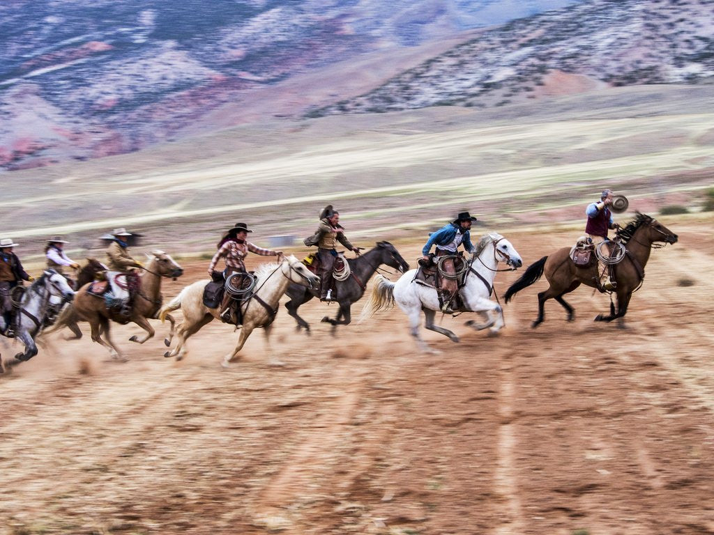 Detail of Cowboy's in motion across the field by Anonymous