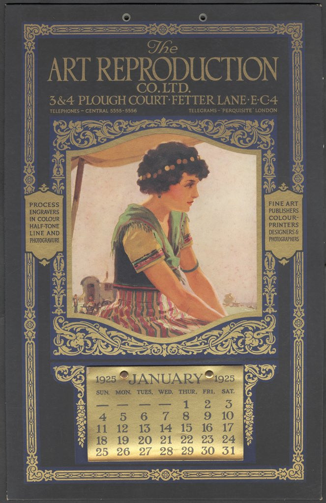 Detail of The Art Reproduction Company calendar, 1925. Artist: Wilfred Fryer by Anonymous