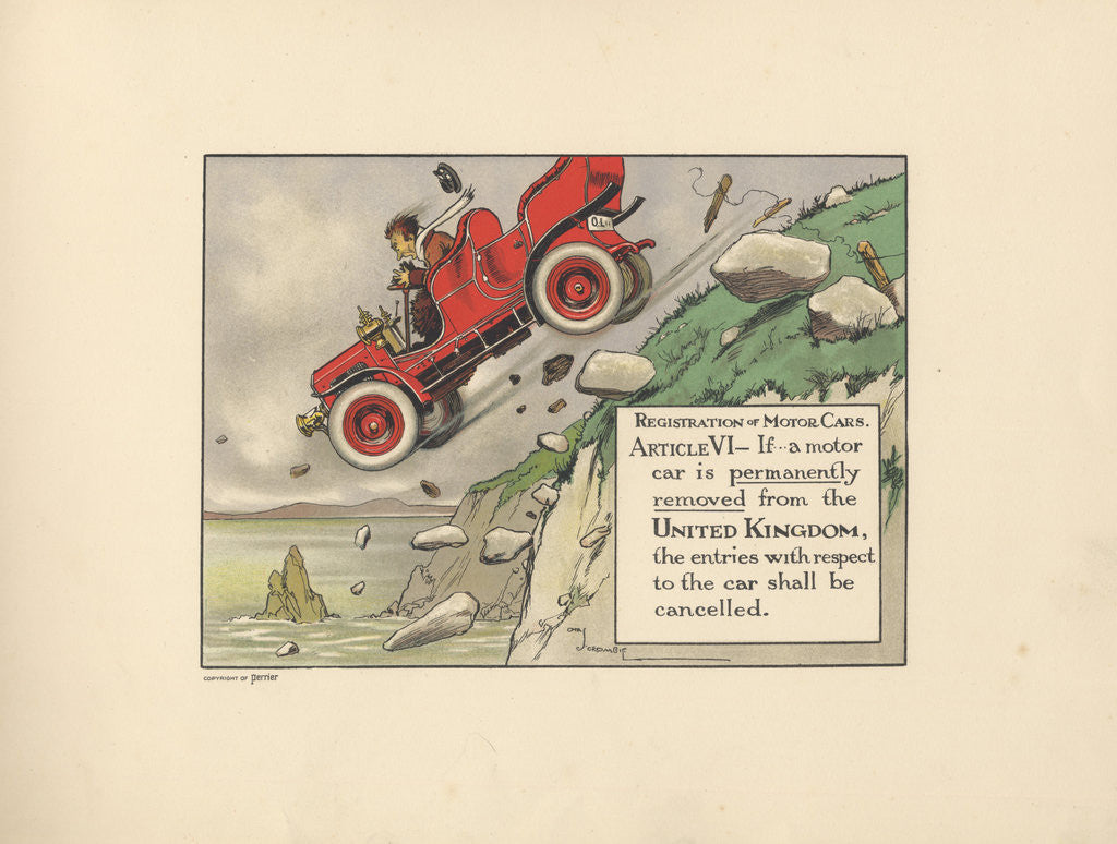 Detail of Motoritis, or other interpretations of the Motor Act. Article VI: Registration of Motor Cars, 1906. by Anonymous
