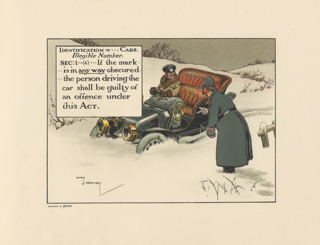 Detail of Motoritis, or other interpretations of the Motor Act. Identification of...cars. Illegible Number Sec by Anonymous