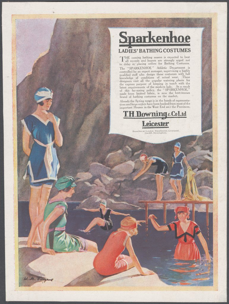 Detail of Sparkenhoe bathing costume, c.1920s. Artist: Wilfred Fryer by Anonymous