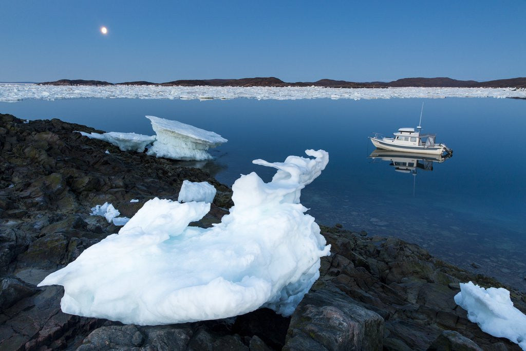 Detail of Full Moon and Iceberg, Repulse Bay, Nunavut Territory, Canada by Anonymous