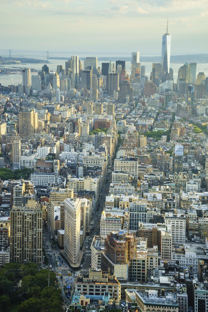 Detail of Manhattan skyline from above, New York City by Corbis