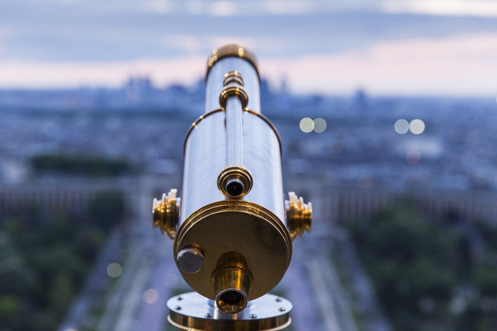 Detail of Viewing Telescope atop Eiffel Tower, Paris, France by Anonymous
