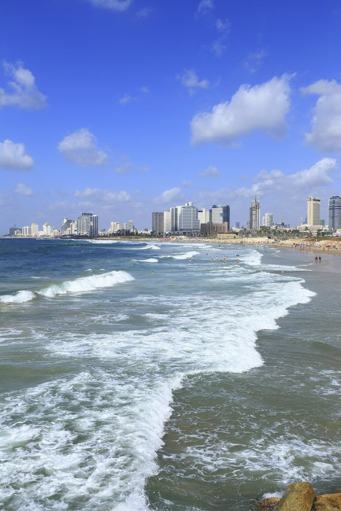 Detail of The beach near the Old Jaffa.Tel Aviv on the background. by Anonymous