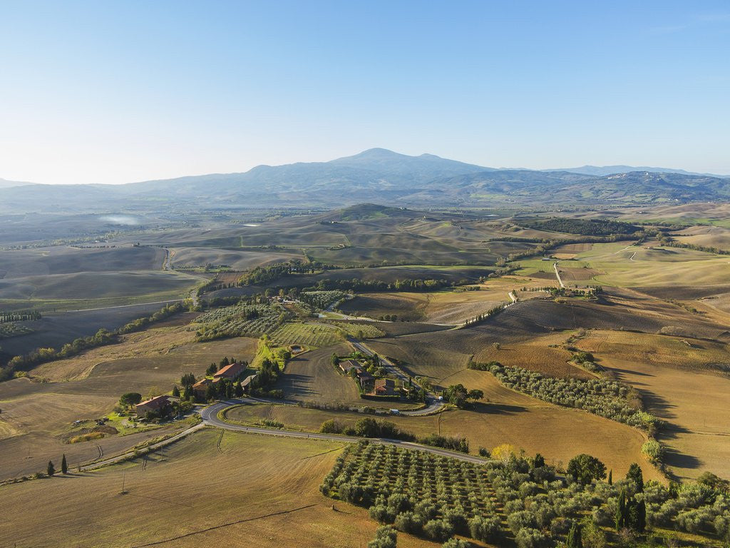 Detail of Drone air view of the town and Val d'Orcia by Anonymous