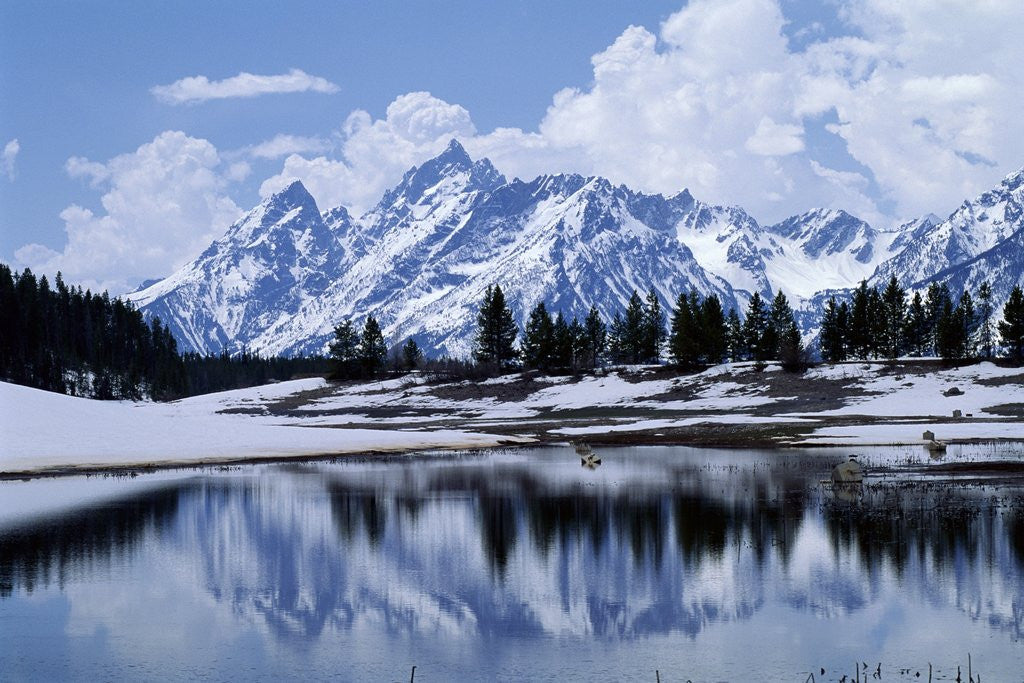 Detail of Grand Teton Reflected in Lake by Corbis