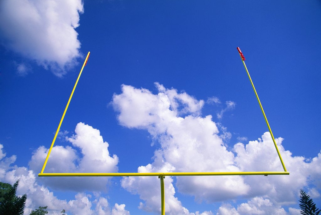 Detail of Football Goal Posts Against Sky by Anonymous