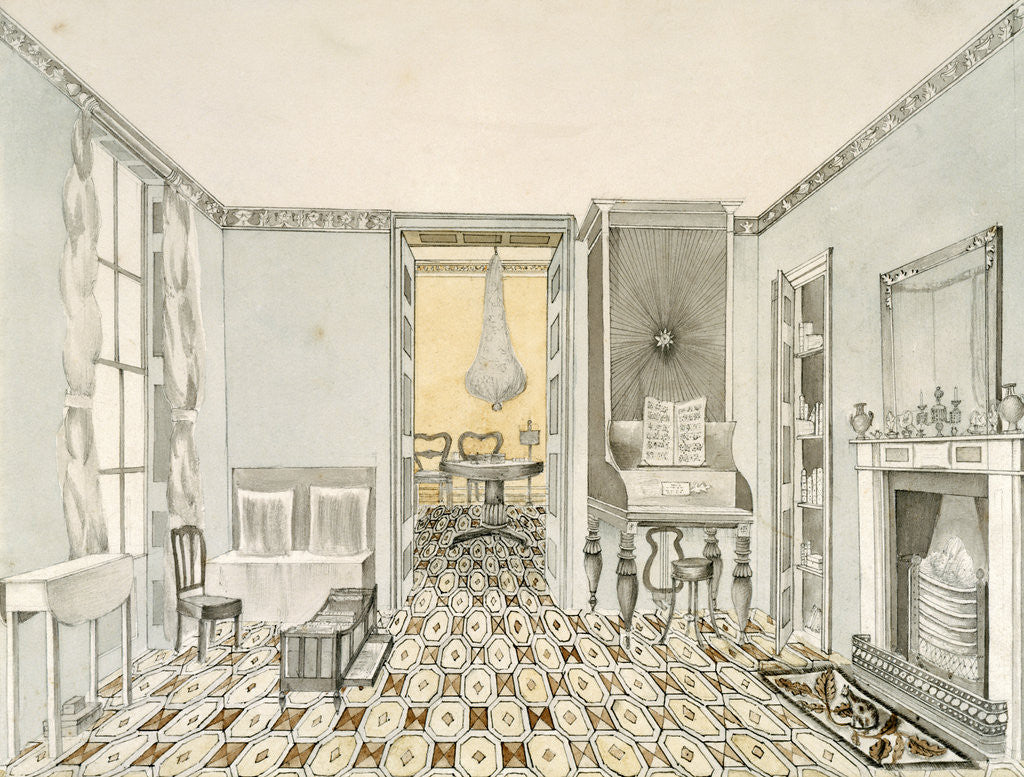 Detail of View of a drawing room by Anonymous