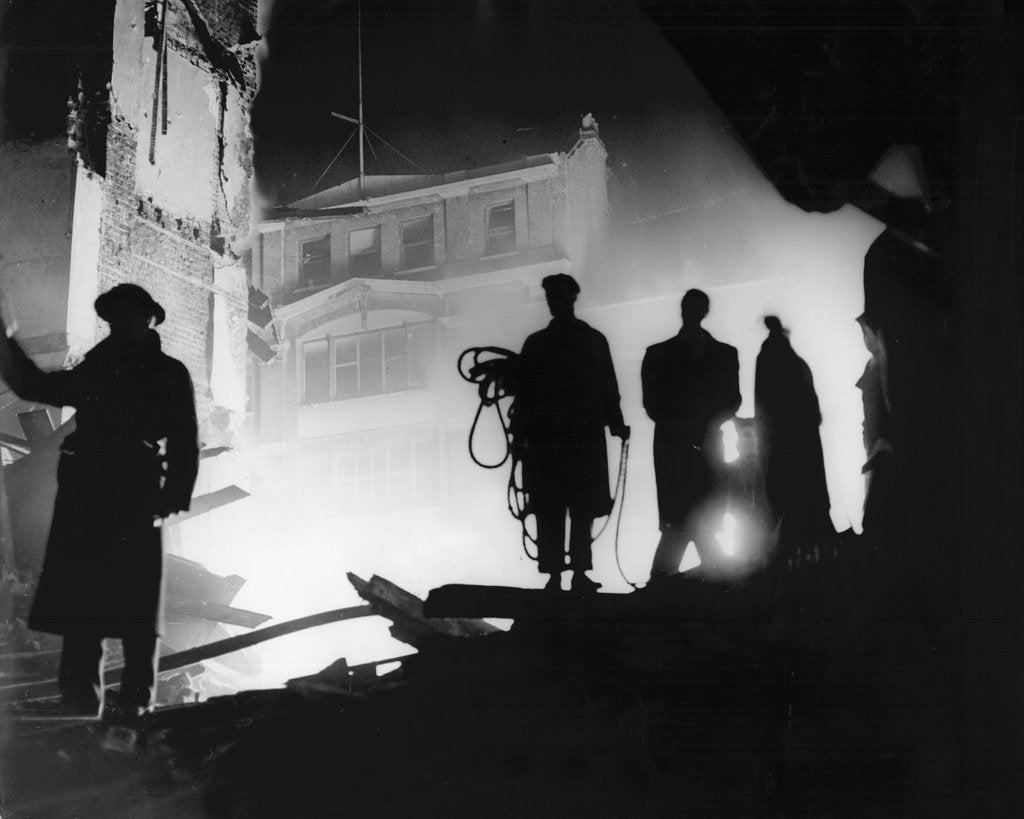 Detail of Rescuers in Soho London by Associated Newspapers