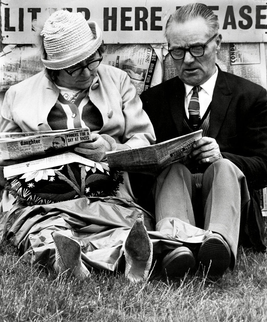 Detail of Racegoers relaxing by Associated Newspapers