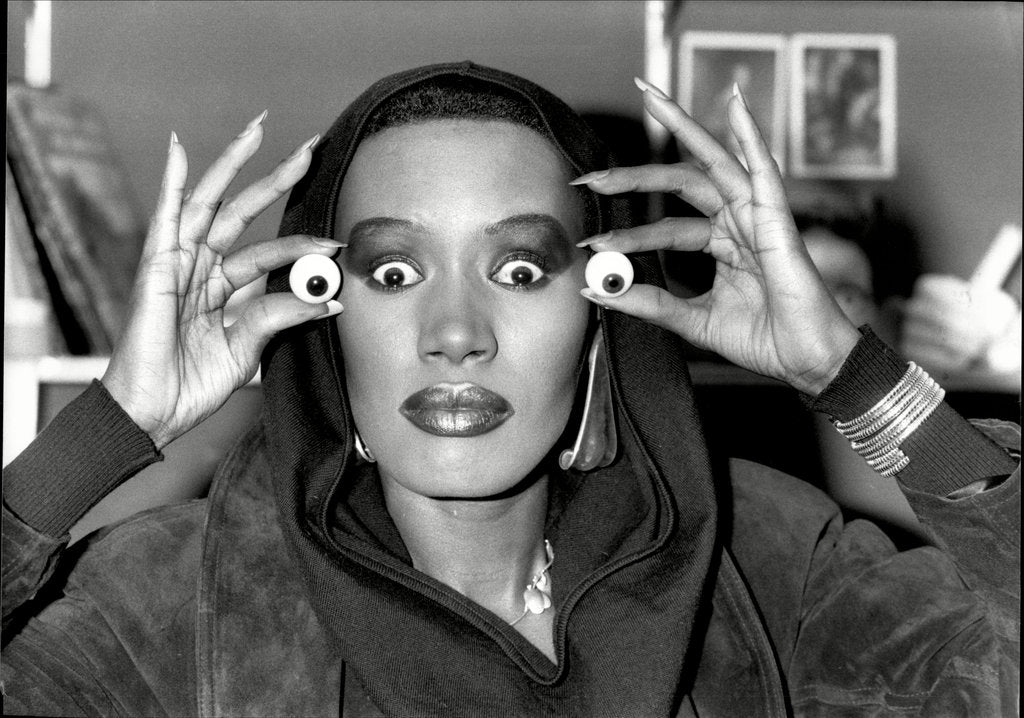 Detail of Grace Jones is all eyes by Associated Newspapers