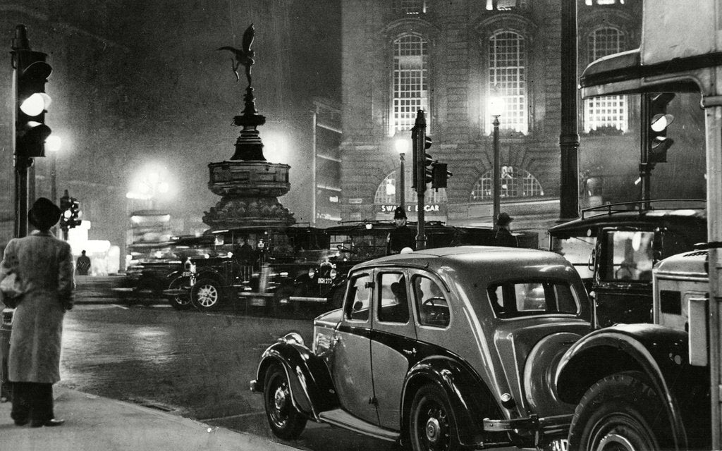 Detail of Piccadilly Circus 1937 by Associated Newspapers