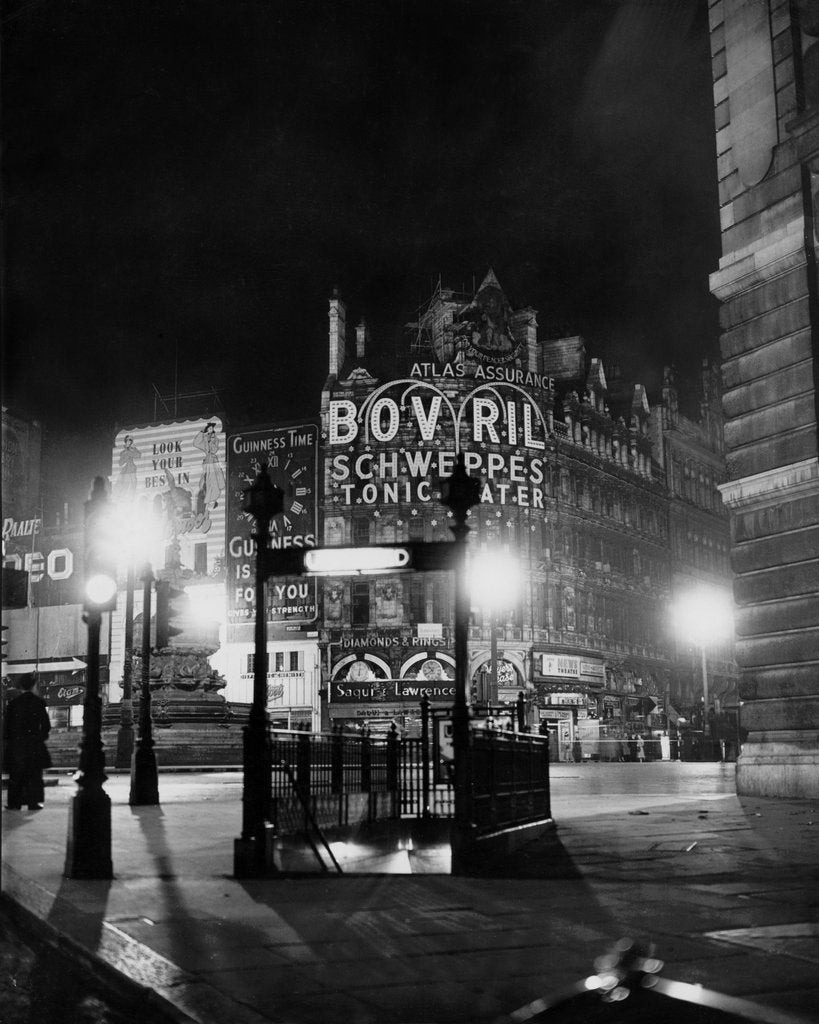 Detail of Entrance to Piccadilly Circus tube by Associated Newspapers