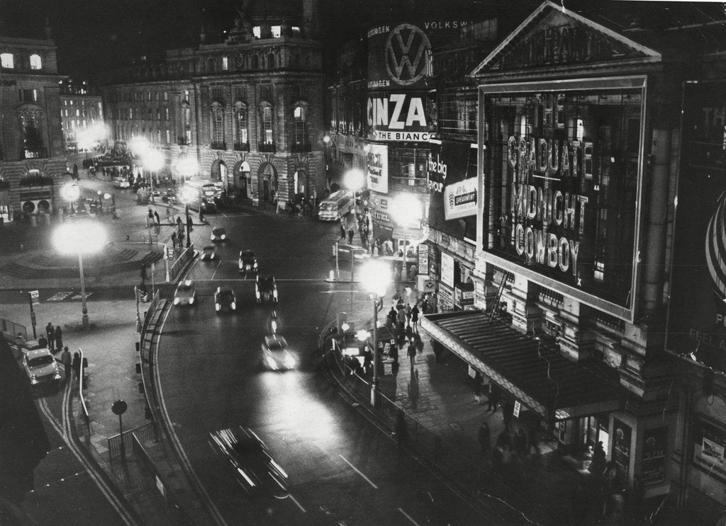 Detail of Piccadilly Circus at Night by Associated Newspapers