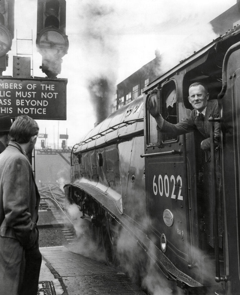 Detail of On the footplate of the Mallard by Associated Newspapers