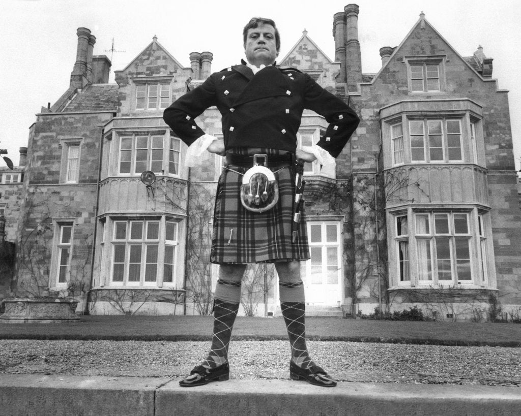 Detail of Oliver Reed in kilt by Associated Newspapers