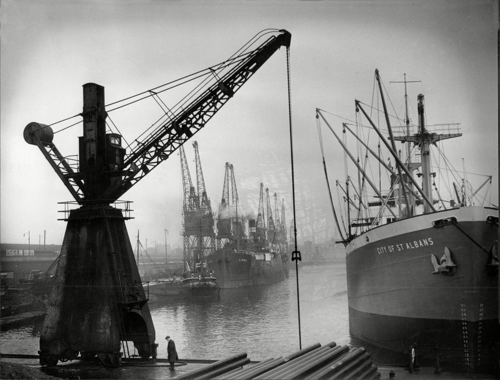Detail of Docks view, Shieldhall, Glasgow by Associated Newspapers