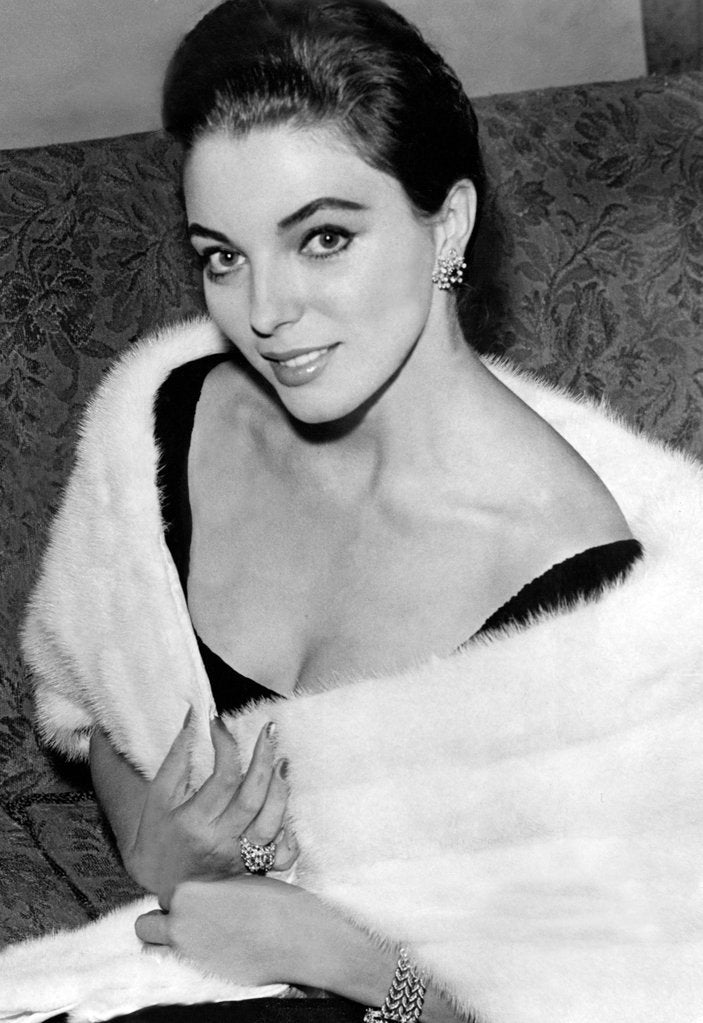 Detail of Joan Collins in fur by Associated Newspapers