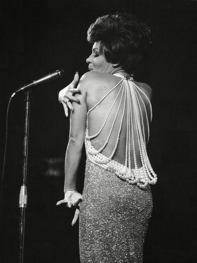 Detail of Shirley Bassey on stage by Associated Newspapers
