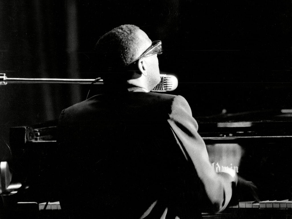 Detail of Ray Charles in profile by Associated Newspapers