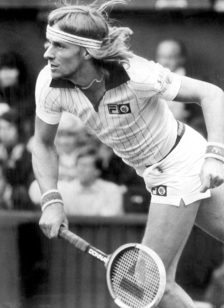Detail of Bjorn Borg in action at Wimbledon by Associated Newspapers