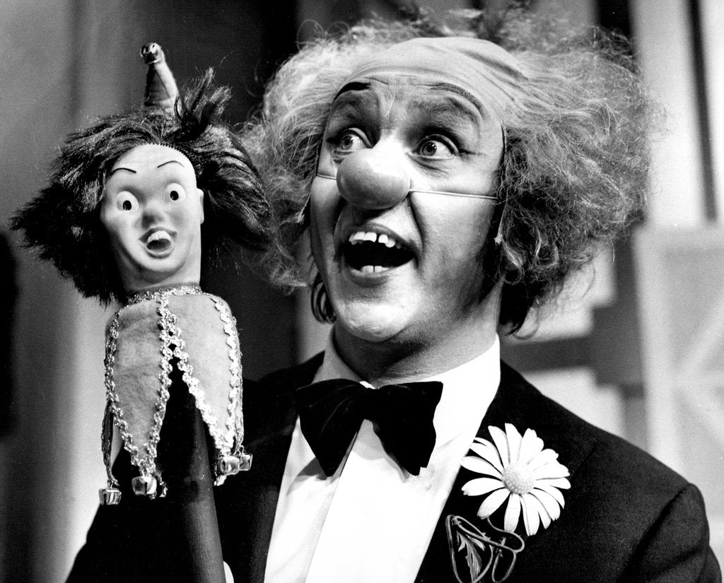 Detail of Ken Dodd on stage by Associated Newspapers