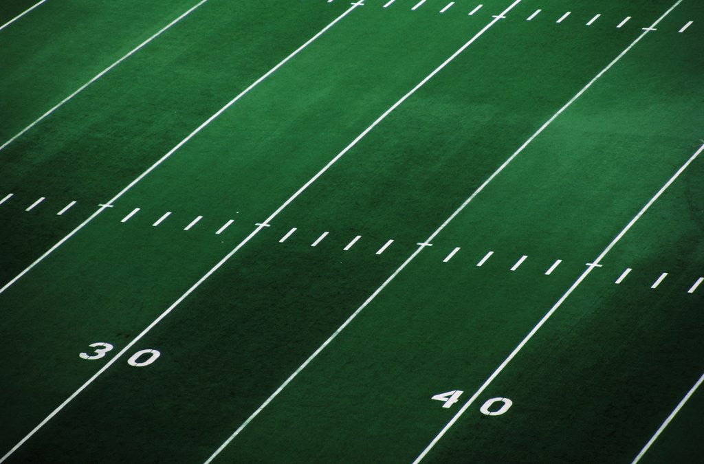 Detail of Football Field by Corbis