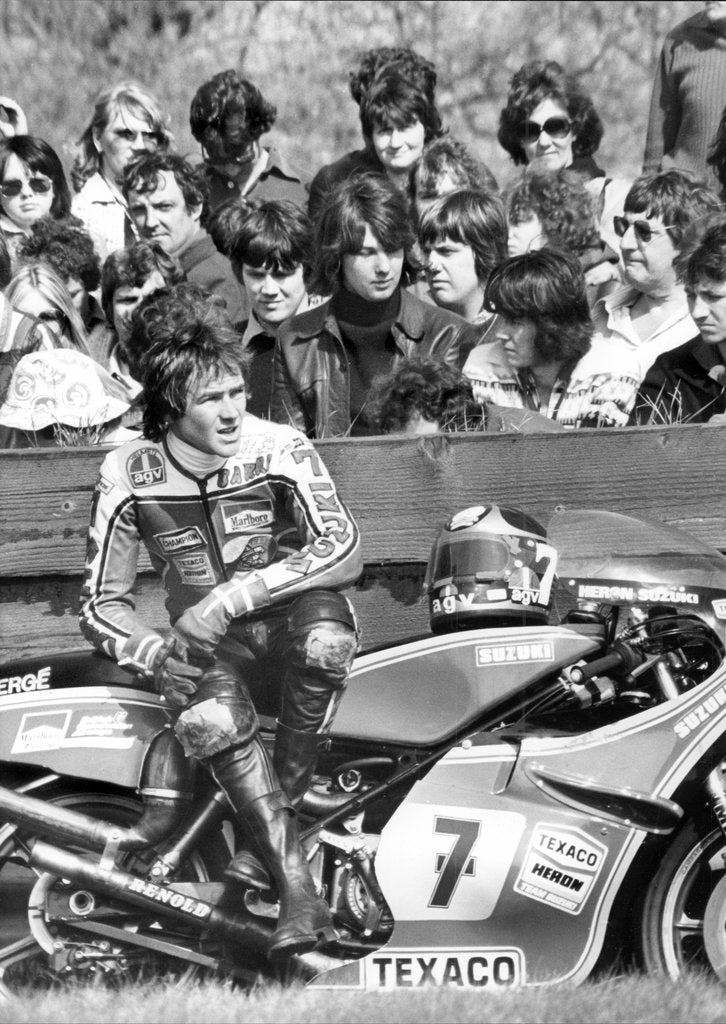 Detail of Barry Sheene,  motorcycle racer by Associated Newspapers