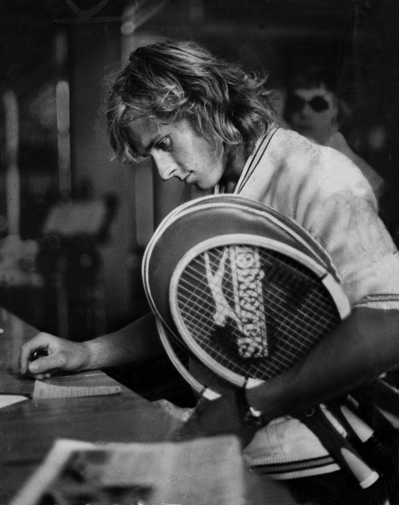 Detail of Bjorn Borg, tennis player by Associated Newspapers