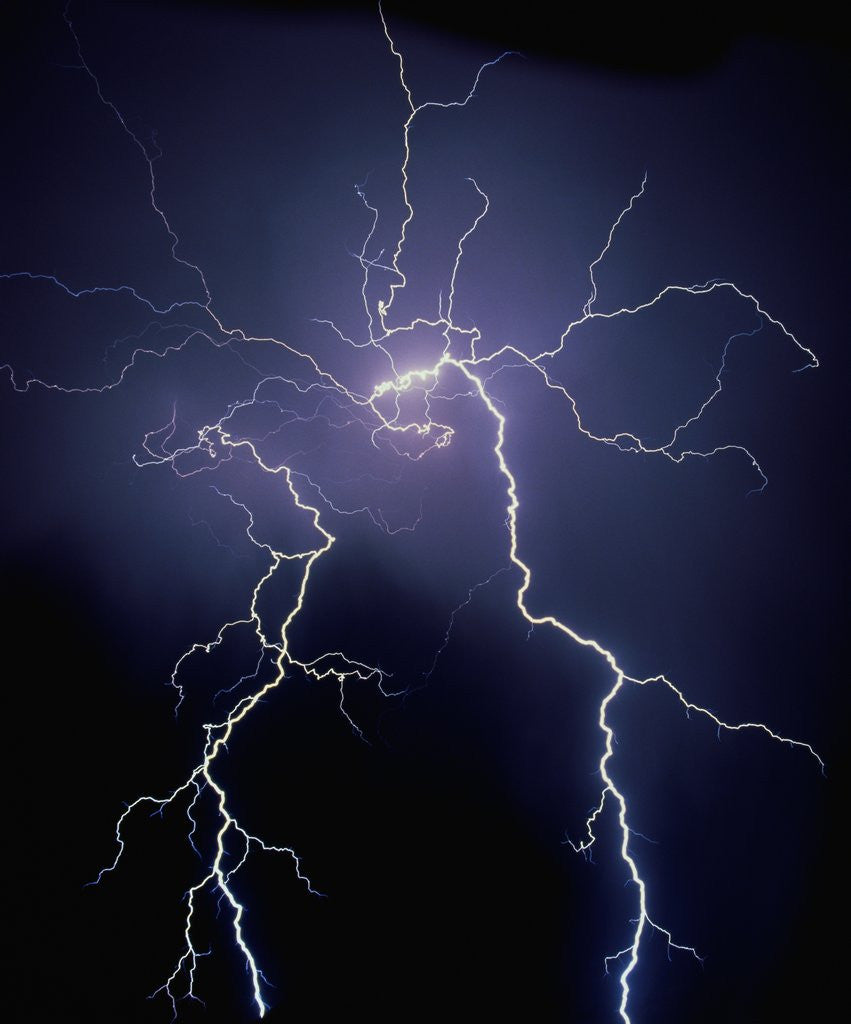 Detail of Lightning at Night by Anonymous