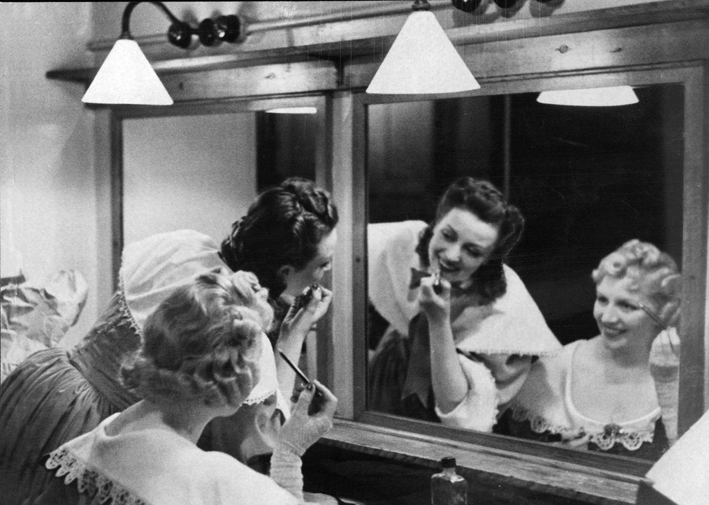 Detail of Putting on Make-up Backstage by Associated Newspapers