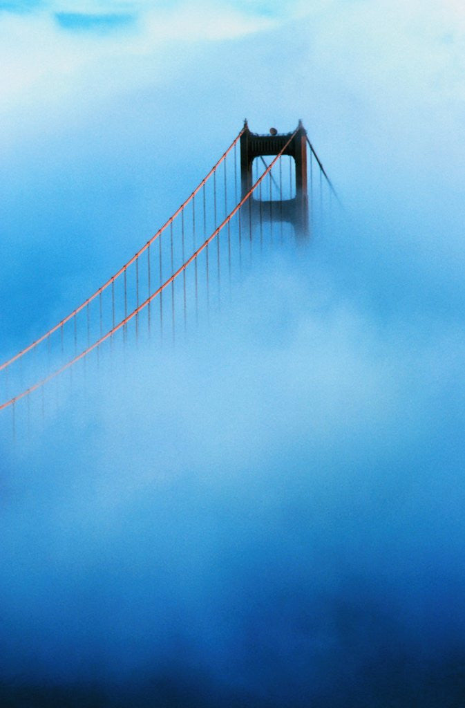 Detail of Golden Gate Bridge in Fog by Anonymous