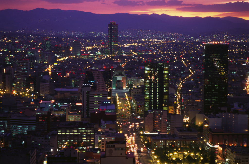 Detail of Mexico City at Twilight by Anonymous