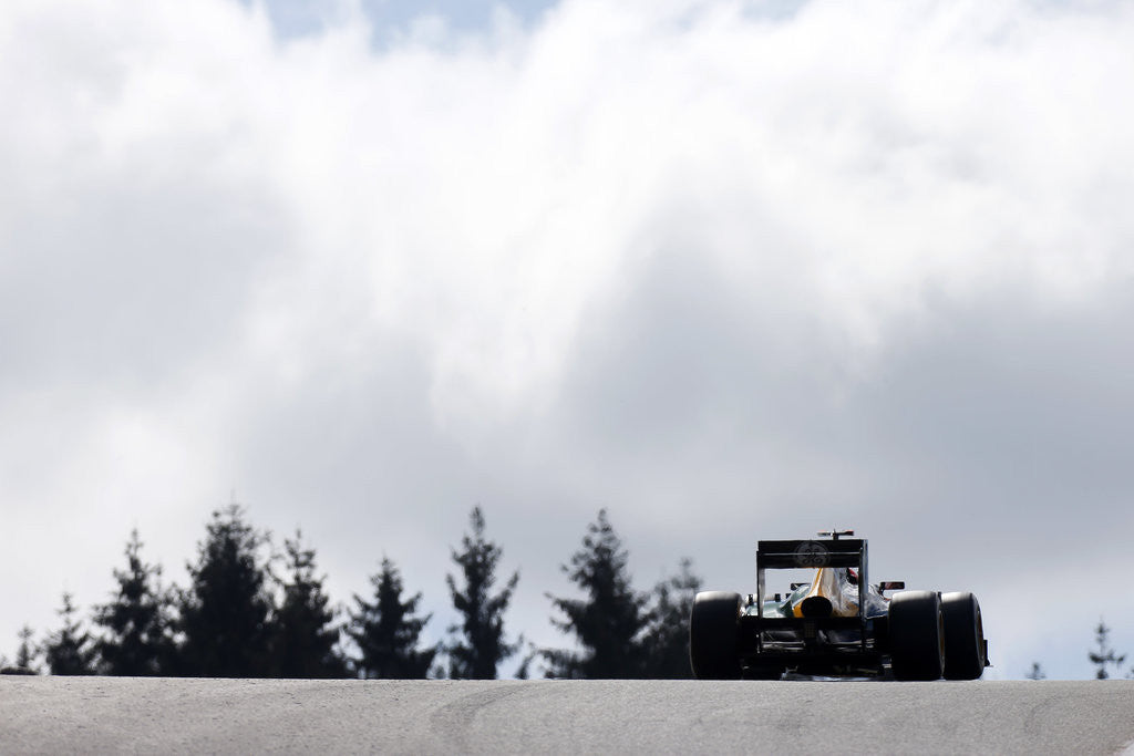 Detail of Cresting Eau Rouge, Heikki Kovalainen, Belgium by Glenn Dunbar