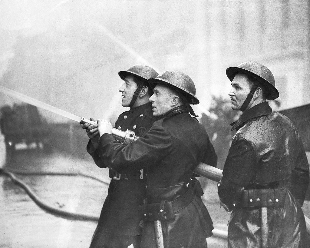 Detail of Firefighters morning after air raids London by Associated Newspapers