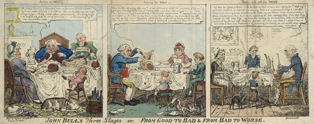 Detail of JOHN BULL'S three stages or FROM GOOD TO BAD & FROM BAD TO WORSE by George Cruikshank