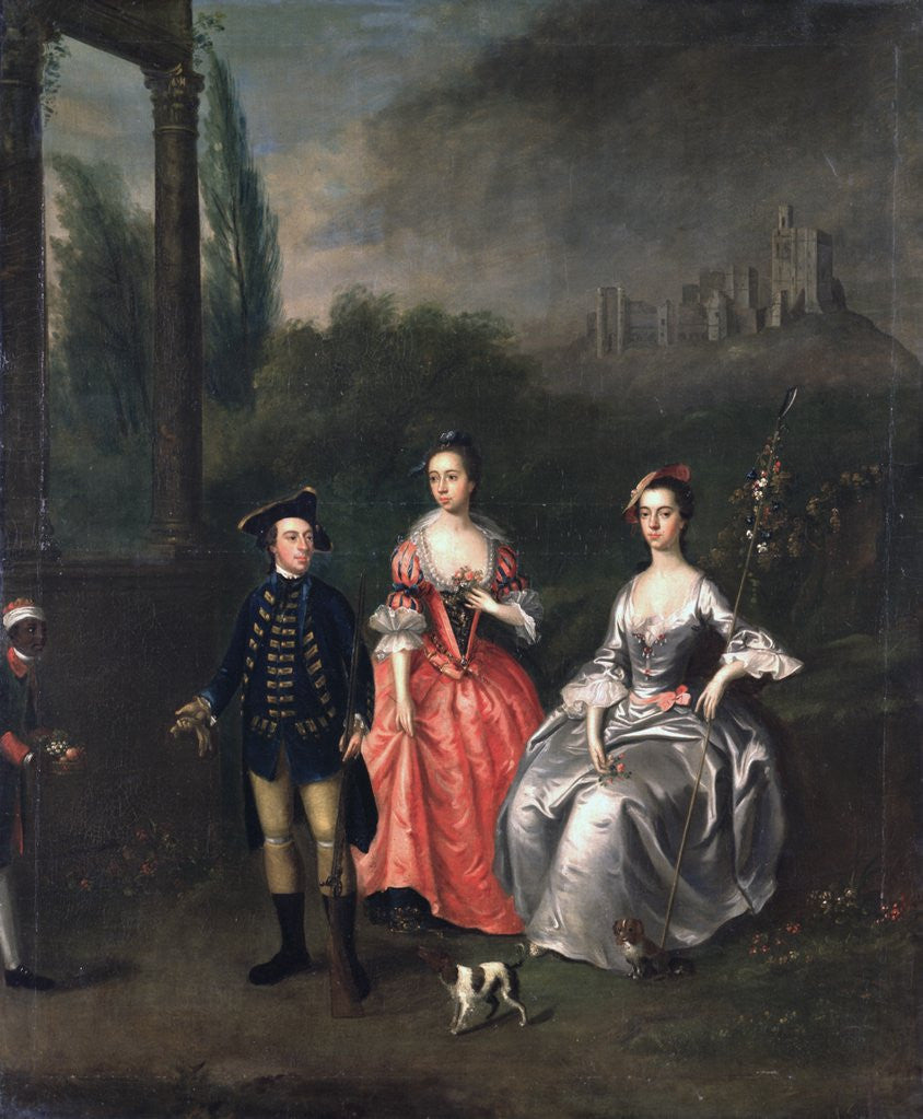 Detail of Portrait of Captain Fenwick, his Wife Isabella Orde and her Sister Ann by Thomas Bardwell