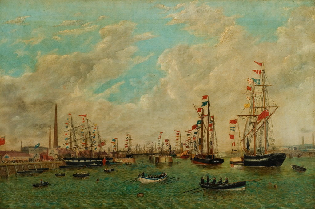 Detail of Opening of Tyne Dock, March 3rd 1859 by John Scott