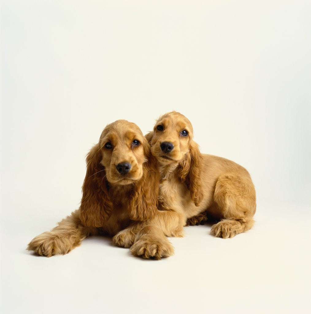 Detail of Pair of Cocker Spaniel Puppies by Anonymous