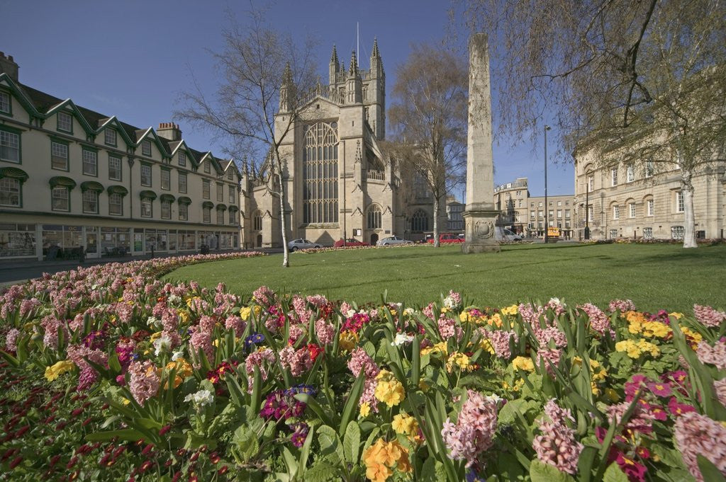 Detail of Gardens on East Side of Bath Abbey by Corbis