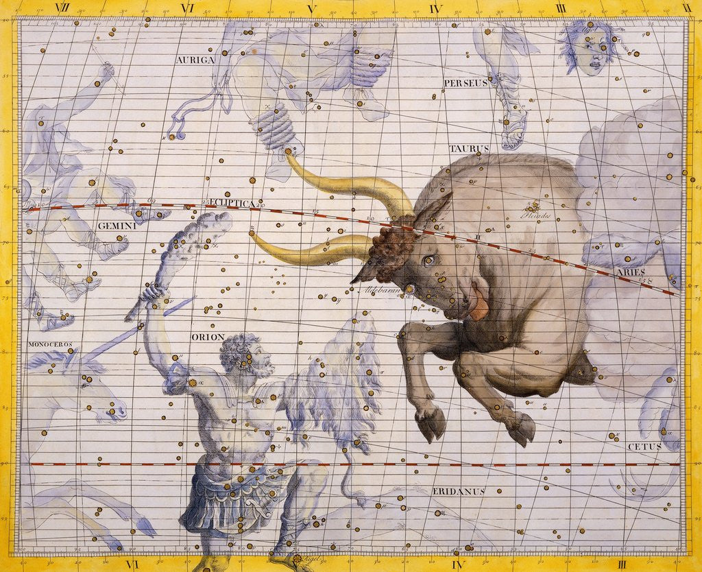 Detail of The Constellation of Taurus the Bull and Orion by James Thornhill