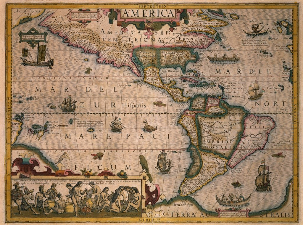 Detail of Map of America by Gerardus Mercator